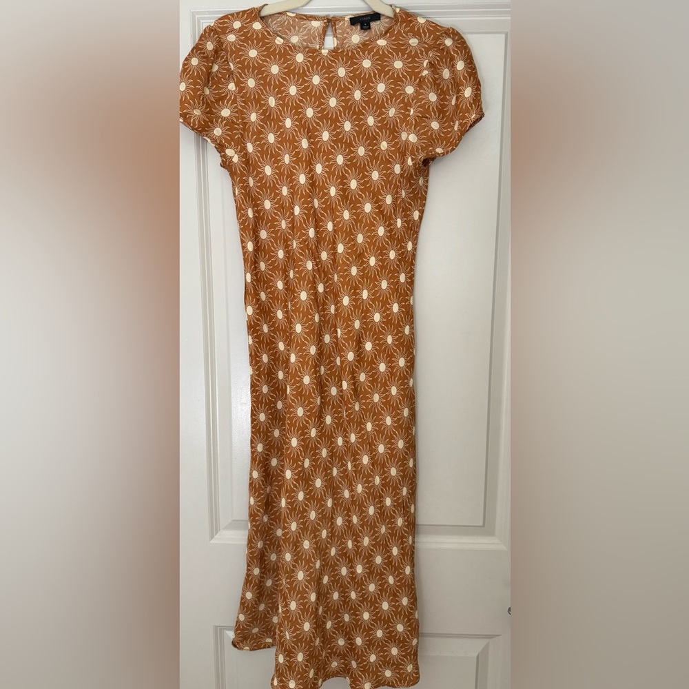 J. Crew Midi Dress in sunburst- Size 4